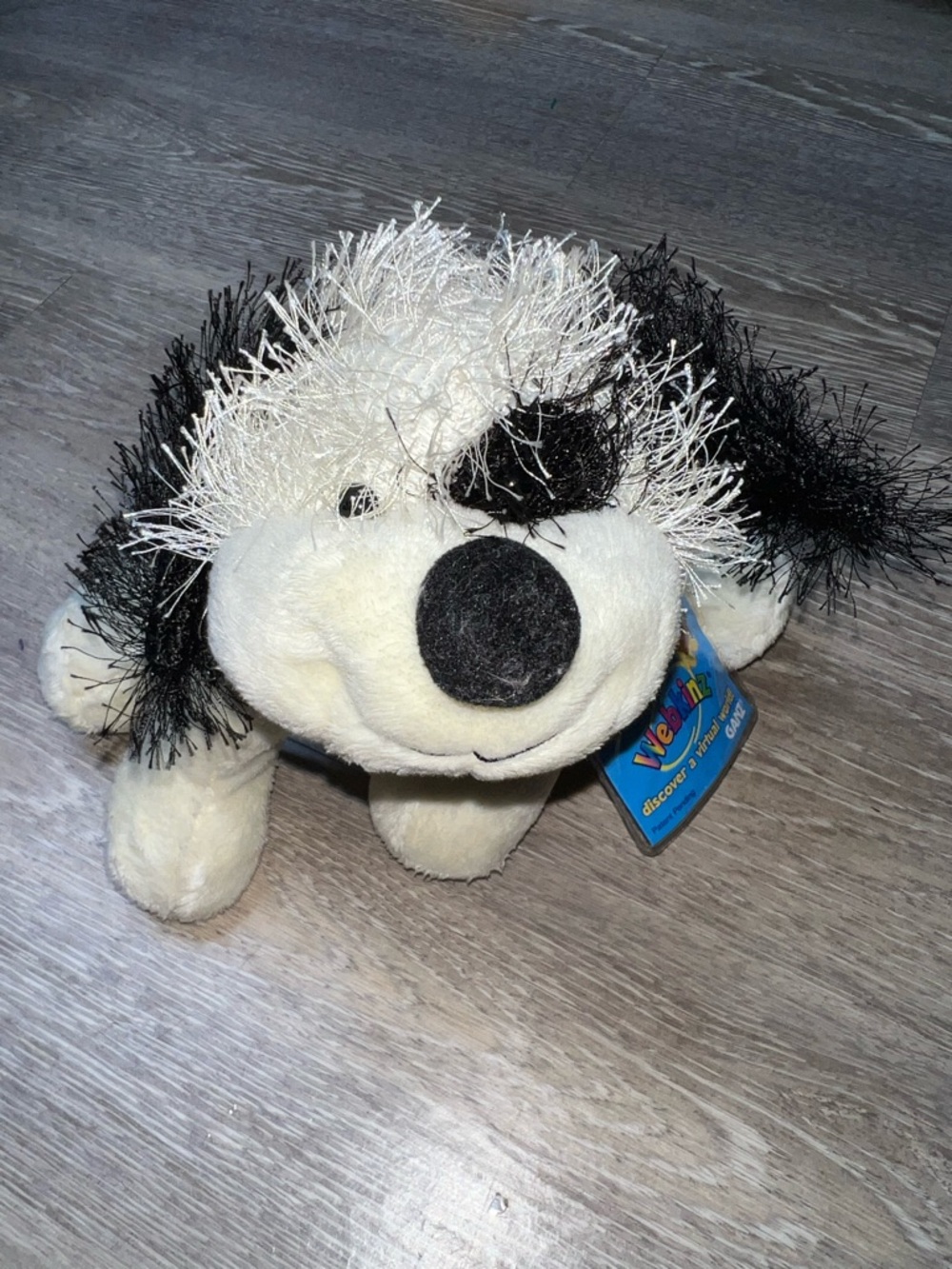 Webkinz Black and White Cheeky Dog -HM192 New. RETIRED-Unused Code-Cheerful